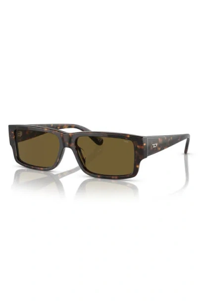 Diesel ® Geck-d 57mm Rectangular Sunglasses