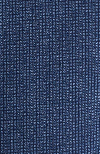 Emporio Armani Textured Microcheck Virgin Wool Blazer In Blue