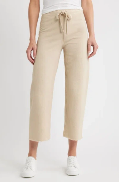 Frank & Eileen Catherine Crop Wide Leg Sweatpants In Neutral