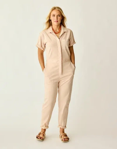 Carve Designs Nyla Twill Jumpsuit In Neutral