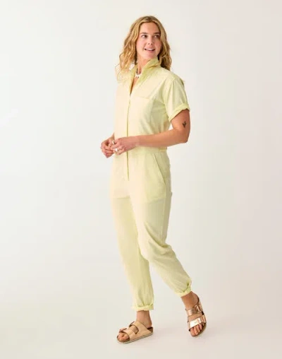 Carve Designs Nyla Twill Jumpsuit In Yellow