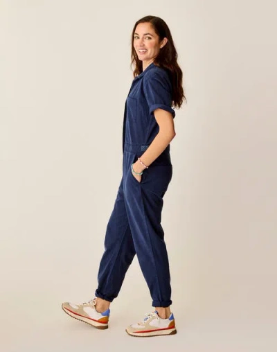 Carve Designs Nyla Twill Jumpsuit In Blue