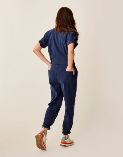Carve Designs Nyla Twill Jumpsuit In Blue