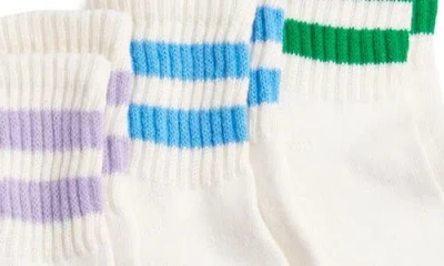 American Trench Assorted 3-pack Mono Stripe Cotton Blend Quarter Socks