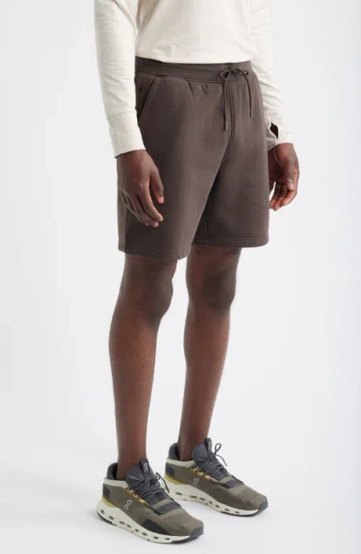 Zella Vital Fleece Peformance Shorts In Brown