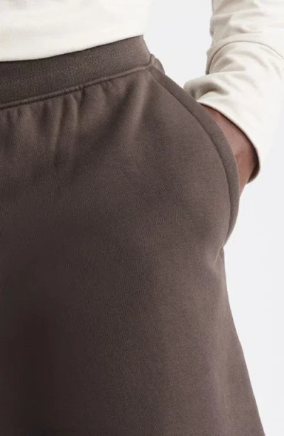 Zella Vital Fleece Peformance Shorts In Brown
