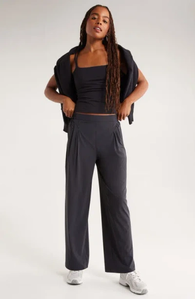 Zella Atlas High Waist Straight Leg Pants In Black
