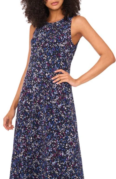 Vince Camuto Abstract Print Sleeveless Midi Dress In Blue