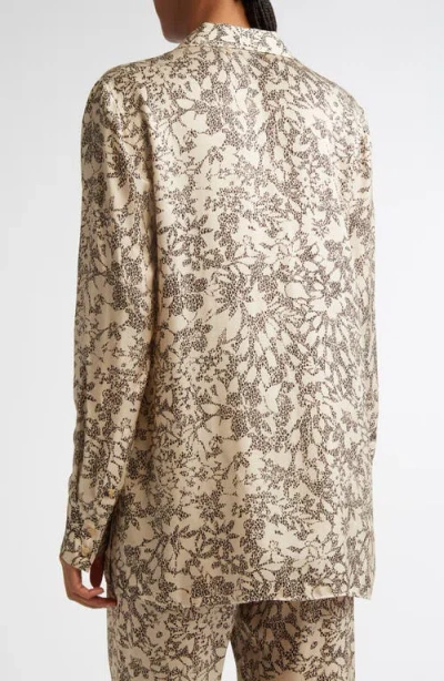 Golden Goose Floral Print Silk Blend Pajama Shirt