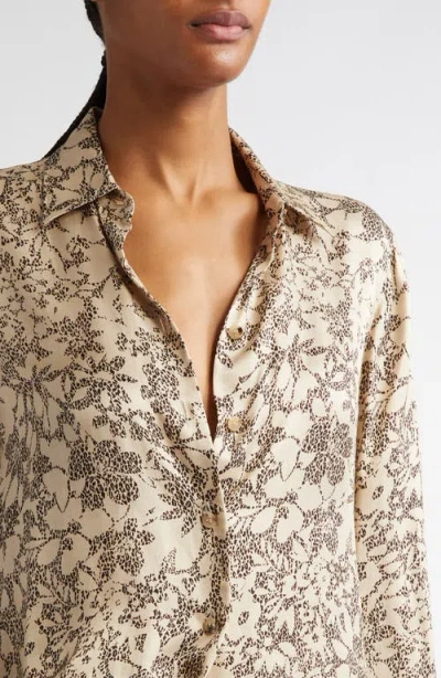 Golden Goose Floral Print Silk Blend Pajama Shirt