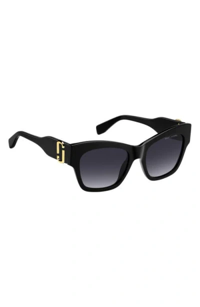 Marc Jacobs 54mm Gradient Rectangular Sunglasses In Black