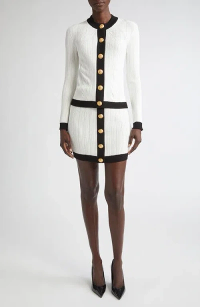 Balmain Twisted Cable Knit Cardigan