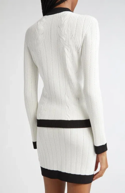 Balmain Twisted Cable Knit Cardigan