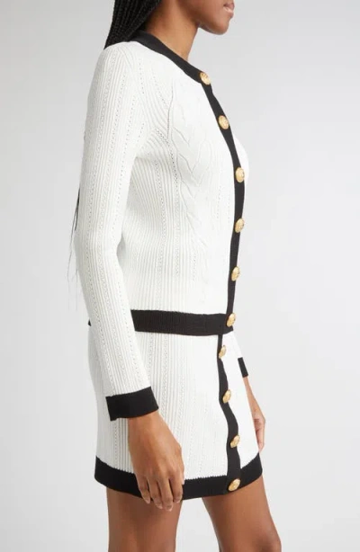 Balmain Twisted Cable Knit Cardigan