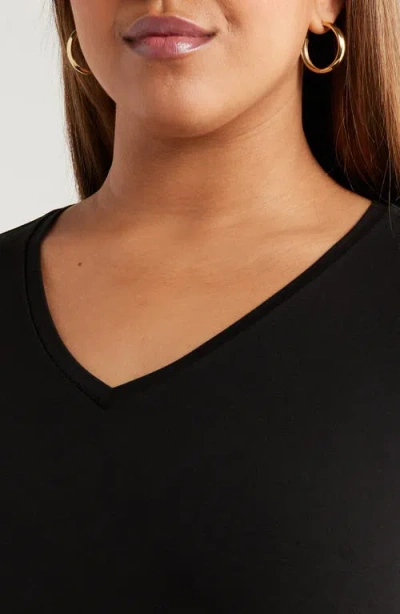 Eileen Fisher Long Sleeve V-neck Tunic In Black