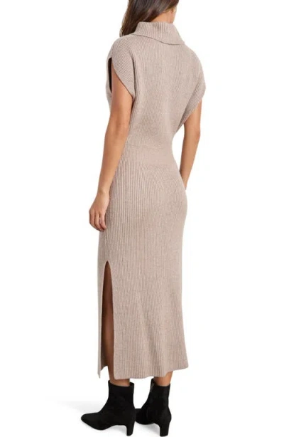 Splendid Madeline Rib Turtleneck Maxi Sweater Dress In Brown