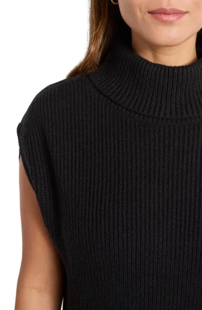 Splendid Madeline Rib Turtleneck Maxi Sweater Dress In Black