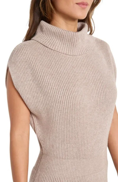 Splendid Madeline Rib Turtleneck Maxi Sweater Dress In Brown
