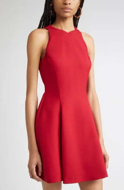 Versace Wool-blend Sculptural Mini Dress In Red