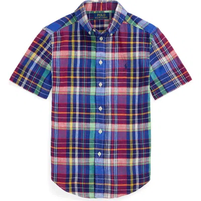 Polo Ralph Lauren Big Boys Plaid Short-sleeve Shirt In Multi