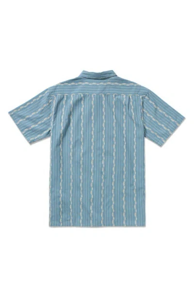 Billabong Sundays Stripe Jacquard Short Sleeve Cotton Button-up Shirt In Blue