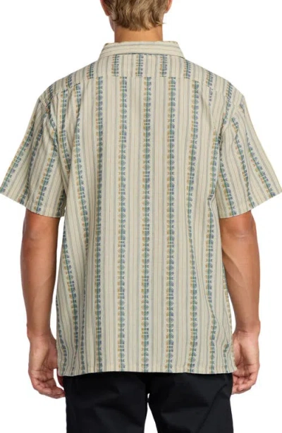 Billabong Sundays Stripe Jacquard Short Sleeve Cotton Button-up Shirt In Neutral