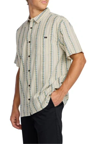 Billabong Sundays Stripe Jacquard Short Sleeve Cotton Button-up Shirt In Neutral