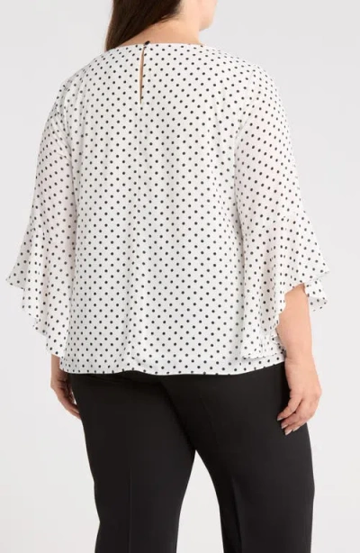 Kasper Ruffle Sleeve Top In White