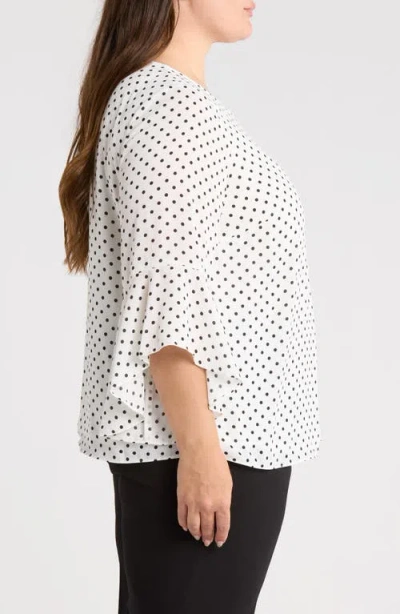 Kasper Ruffle Sleeve Top In White