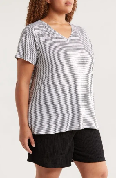 Eileen Fisher Stripe Organic Linen T-shirt