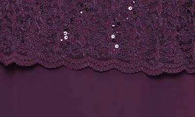 Alex Evenings Sequin Lace & Chiffon Cocktail Dress In Purple