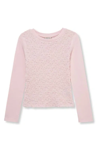 Habitual Kids Kids' Smocked Texture T-shirt In Pink