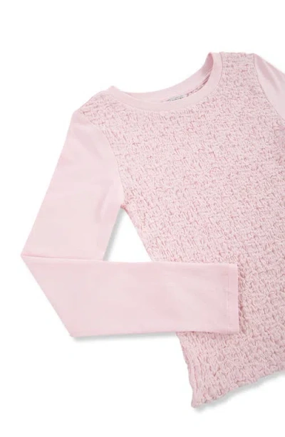 Habitual Kids Kids' Smocked Texture T-shirt In Pink