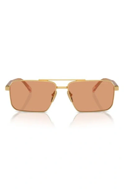 Prada 58mm Rectangular Sunglasses