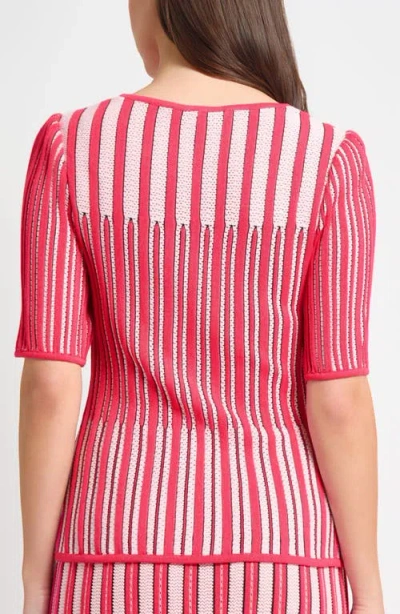Ming Wang Pointelle Stitch Sweater