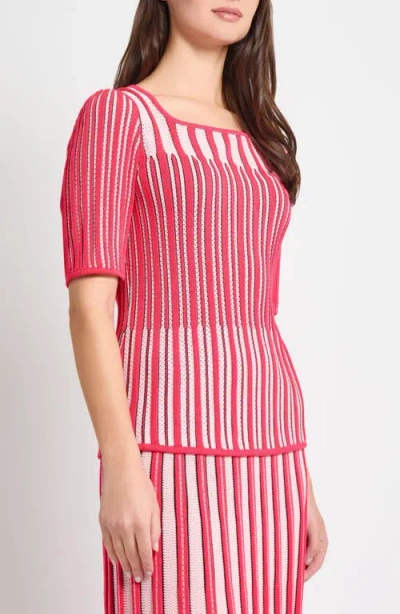 Ming Wang Pointelle Stitch Sweater