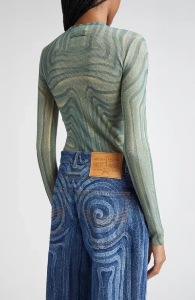 Jean Paul Gaultier Spiral Sheer Mesh Top
