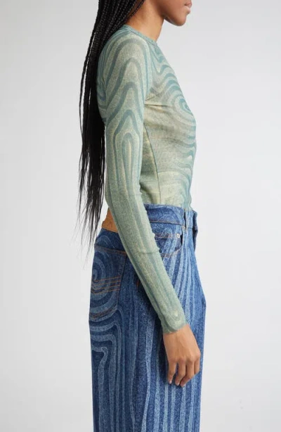 Jean Paul Gaultier Spiral Sheer Mesh Top
