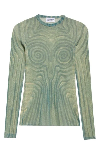 Jean Paul Gaultier Spiral Sheer Mesh Top