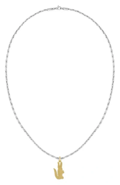 Lacoste Arthor Crocodile Pendant Necklace