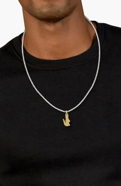 Lacoste Arthor Crocodile Pendant Necklace