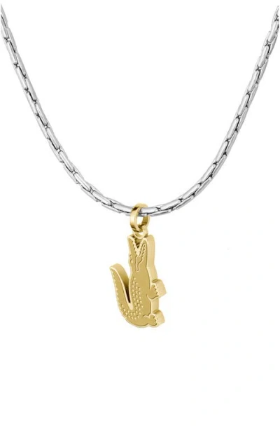 Lacoste Arthor Crocodile Pendant Necklace