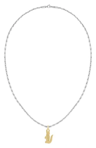 Lacoste Arthor Crocodile Pendant Necklace
