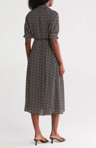 Max Studio Puff Sleeve Chiffon Midi Shirtdress
