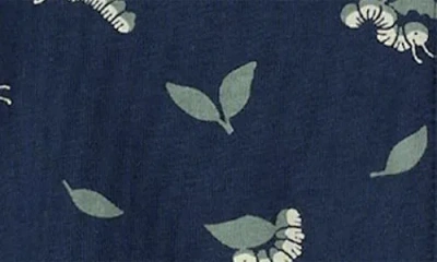 Firsts By Petit Lem Caterpillar Print Footed One-piece Pajamas In Blue