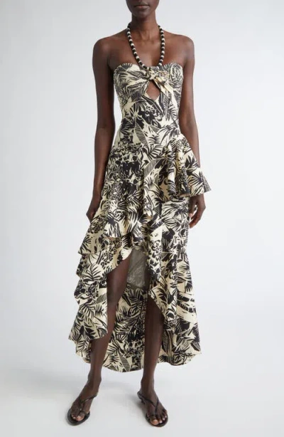 Johanna Ortiz The Comeback Cotton Halter Maxi Dress In Multi