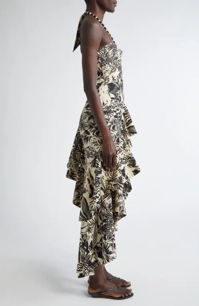 Johanna Ortiz The Comeback Cotton Halter Maxi Dress In Multi