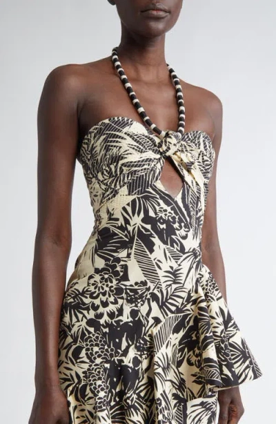 Johanna Ortiz The Comeback Cotton Halter Maxi Dress In Multi