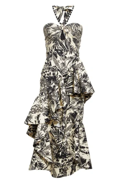 Johanna Ortiz The Comeback Cotton Halter Maxi Dress In Multi