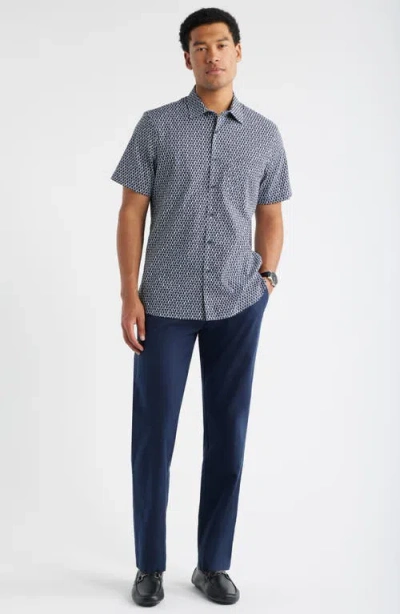 Nordstrom Check Short Sleeve Stretch Button-up Shirt In Multi